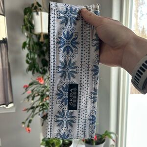 Skida Blue Floral Pattern Headband Fleece lined